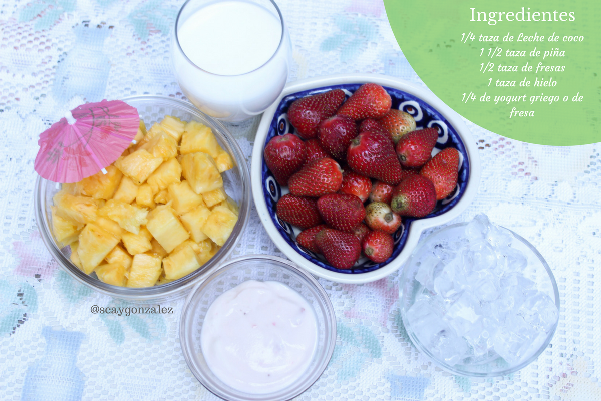 jugo natural hidratante de fresa y piña